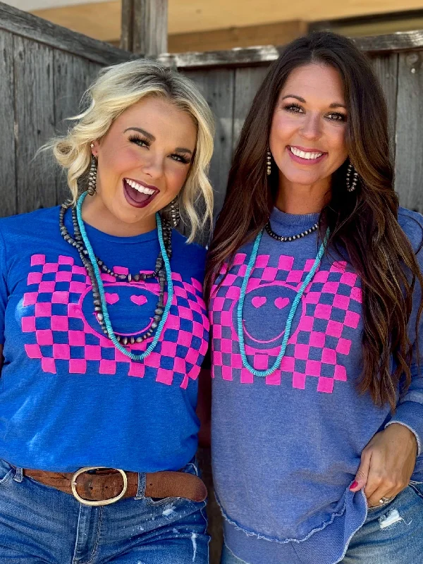 Texas True Threads Smiley Face in Pink Puff Ink