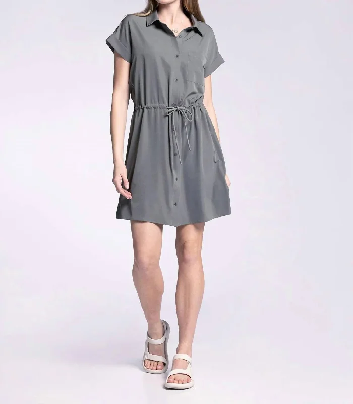 Billy Dress In Pewter Green