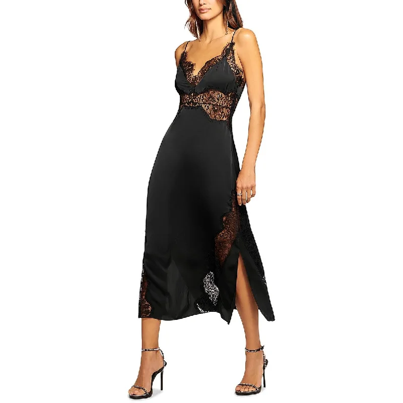 Womens Satin Lace Slip Slip Dress