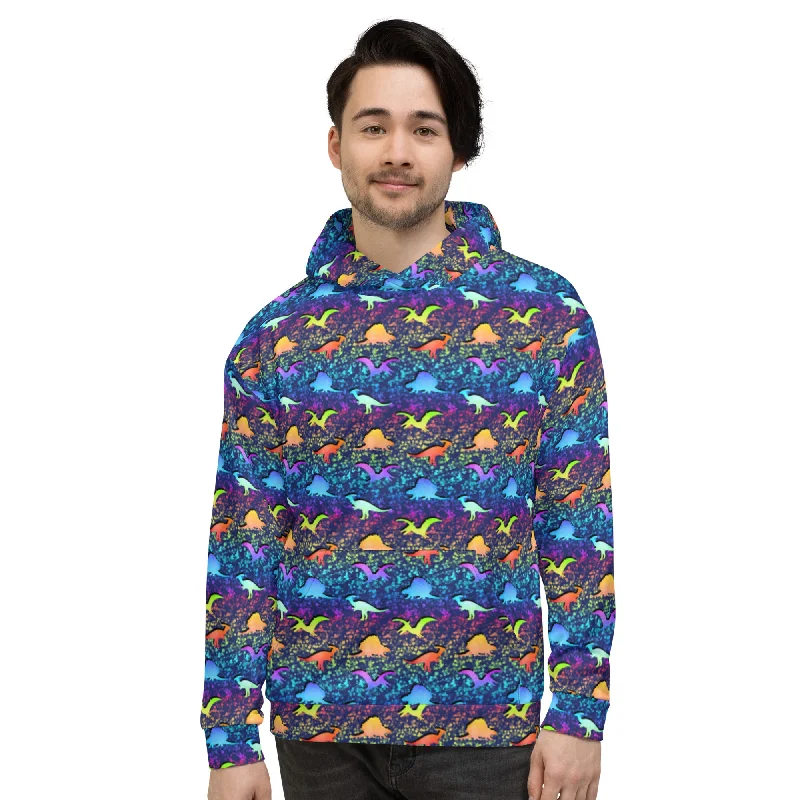 Retro Rainbow Dinosaurs - Dinosaur Hoodie