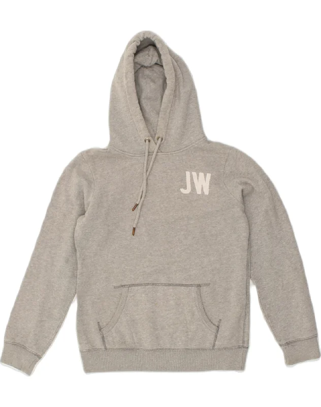 JACK WILLS Womens Graphic Hoodie Jumper UK 10 Small  Grey Cotton