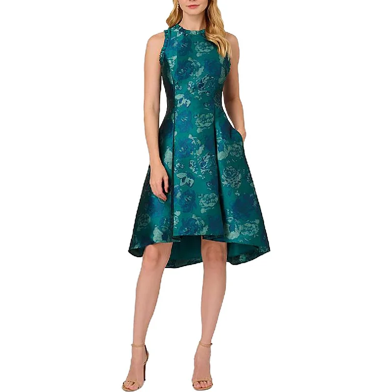 Womens Jacquard Floral Cocktail And Party Dress