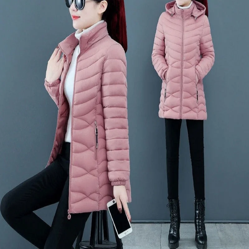 Autumn Winter Ultra-Light Thin Down  Waterproof Coat for Women - Slim Short Hooded Parka Jacket, Warm Women's Outerwear Clothing.