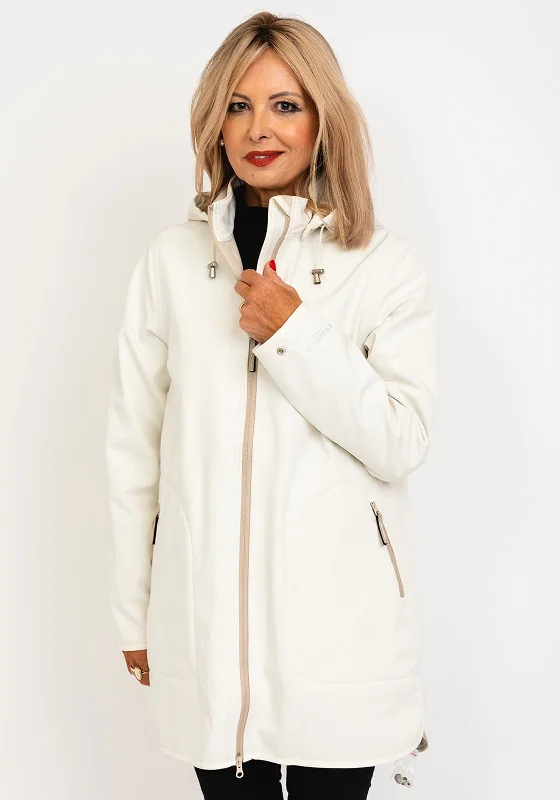 Ilse Jacobsen Rain135B Soft Shell Long Coat, White Sugar