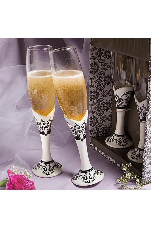 Damask Ceramic Stem Wedding Toasting Fluets Set CGF0289 (Set of 1 pcs)