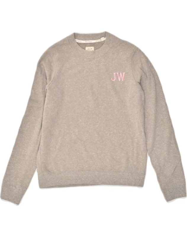 JACK WILLS Womens Sweatshirt Jumper UK 12 Medium Grey Cotton