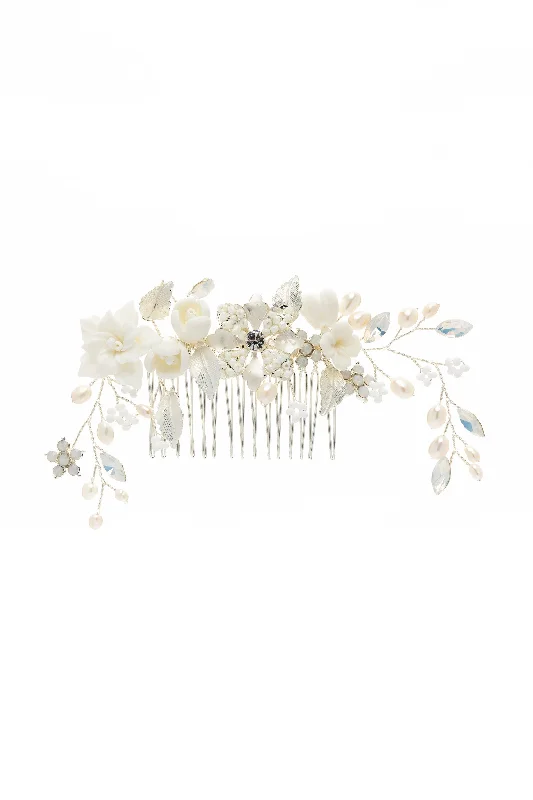 Alloy Hair Combs with Pearl Rhinestone CH0381