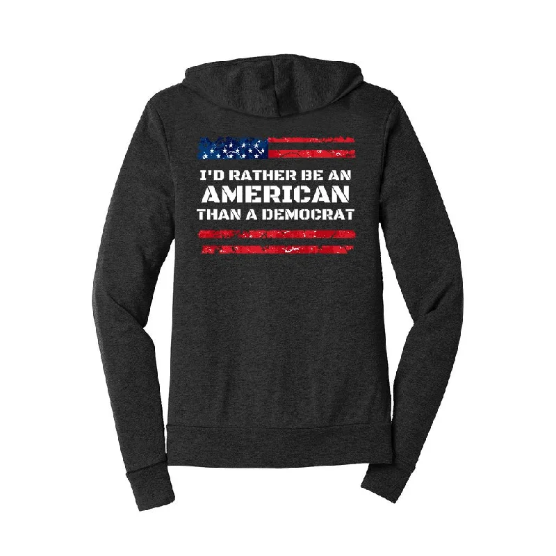 I'd Rather Be an American Triblend Full-Zip Hoodie