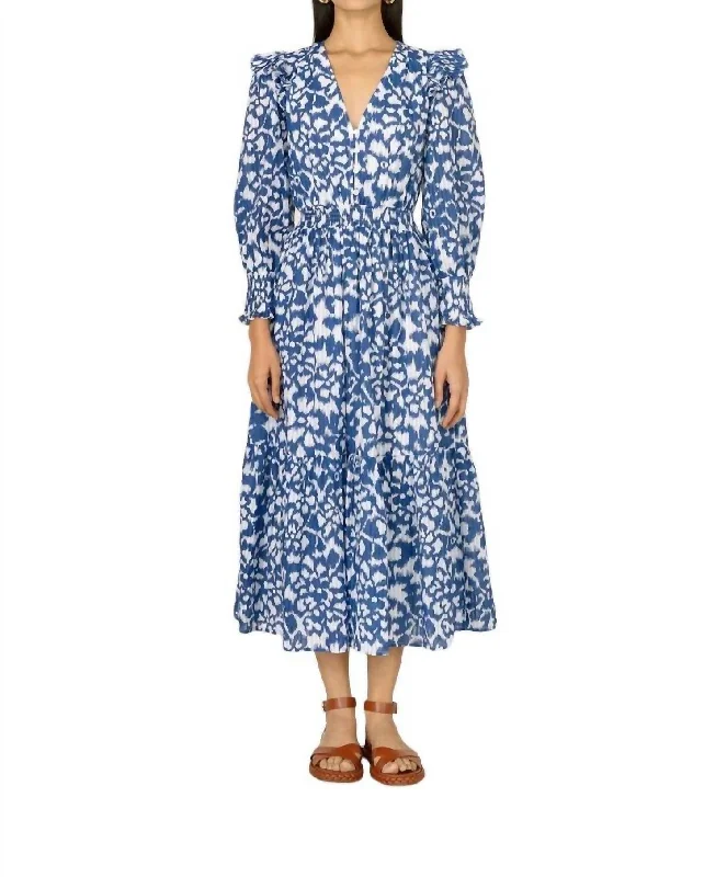 Pearl Maxi Shirt Dress In Bluing