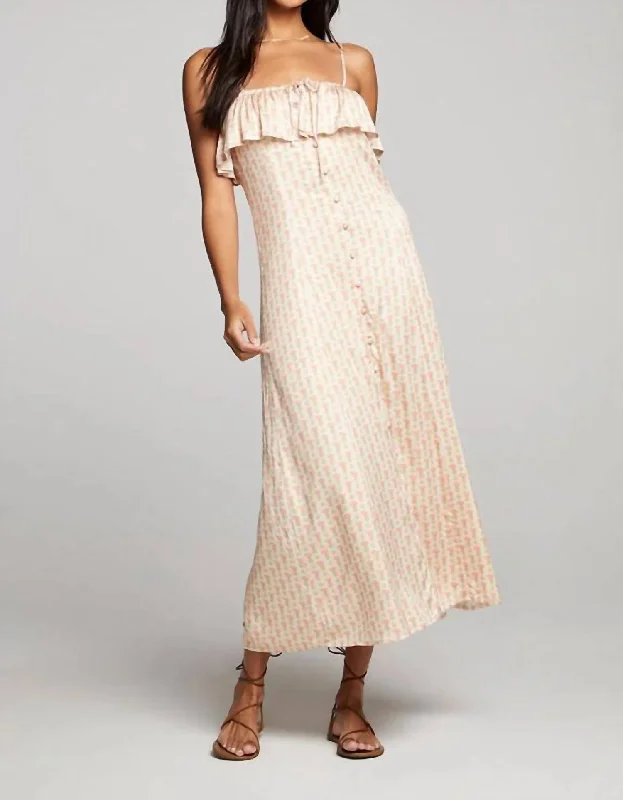 Rose Bloom Maxi Dress In Multi