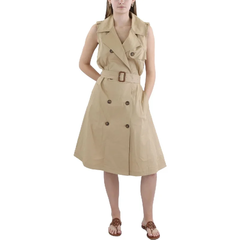 Womens Double-Breasted Trench Shirtdress