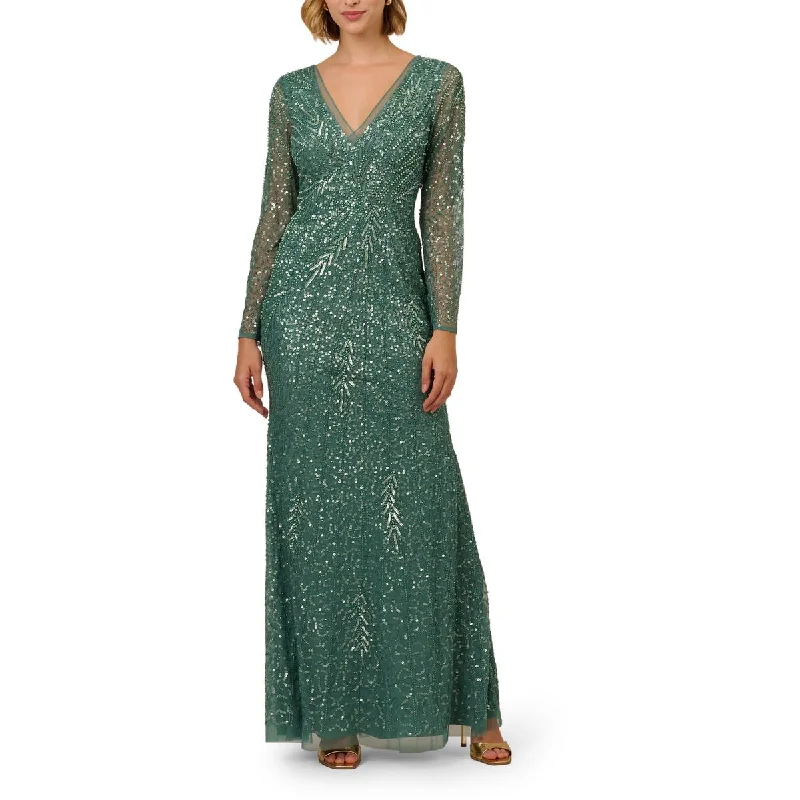 Womens Long Beaded Evening Dress