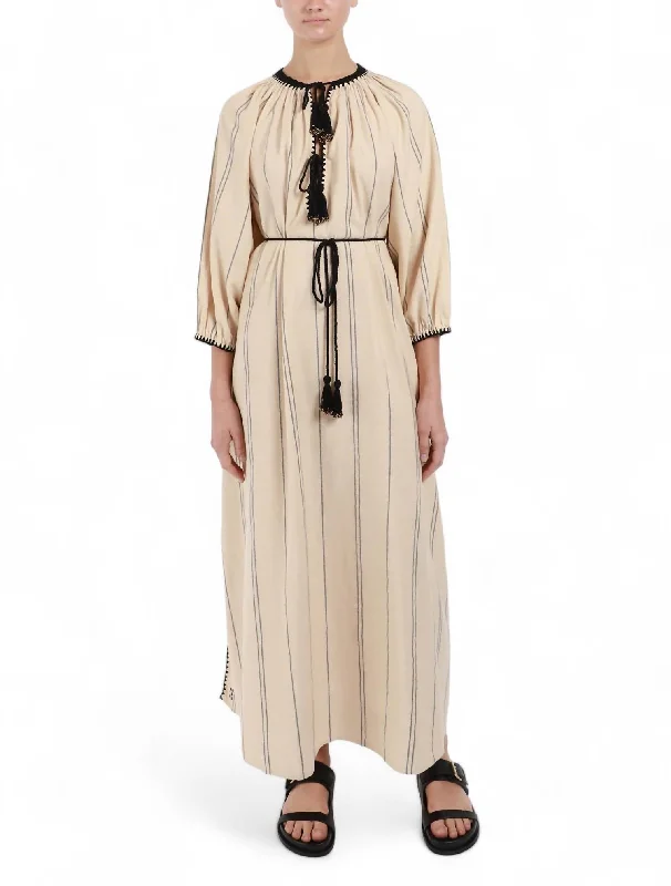 Priam Caftan Dress In Kolonaki Stripe