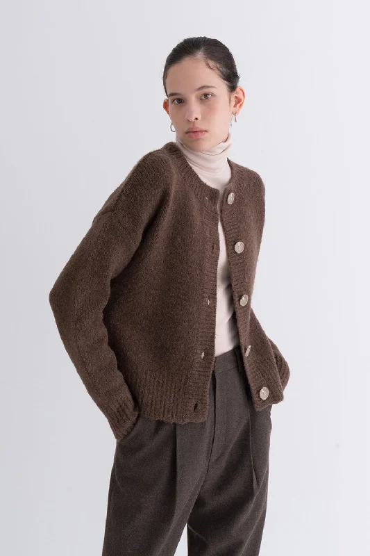 Yak Soft Cardigan Brown