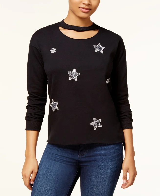 Almost Famous Juniors Star Graphic Choker Sweatshirt