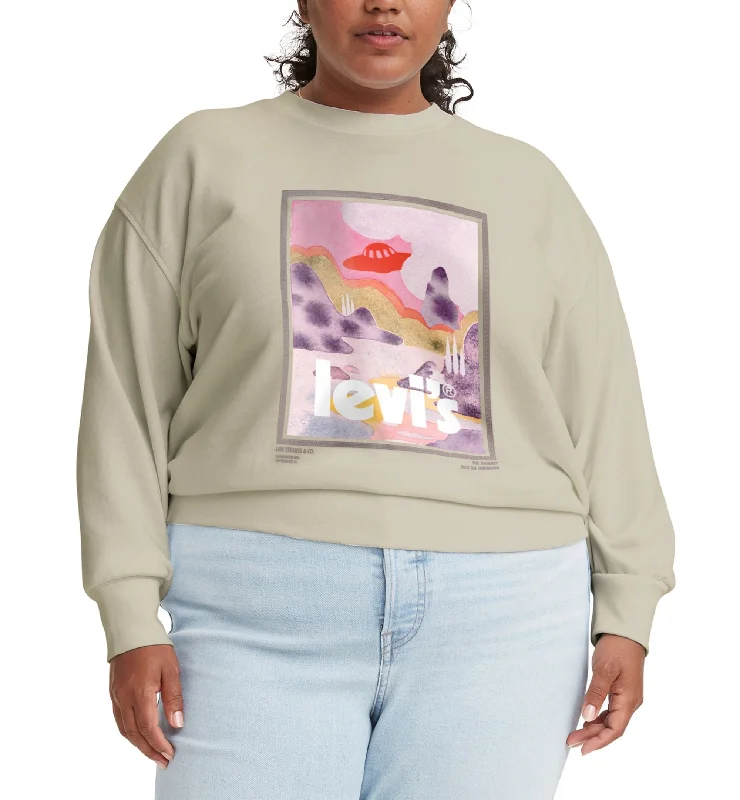 Levis Trendy Plus Size Spacey Landscape Graphic Standard Sweatshirt