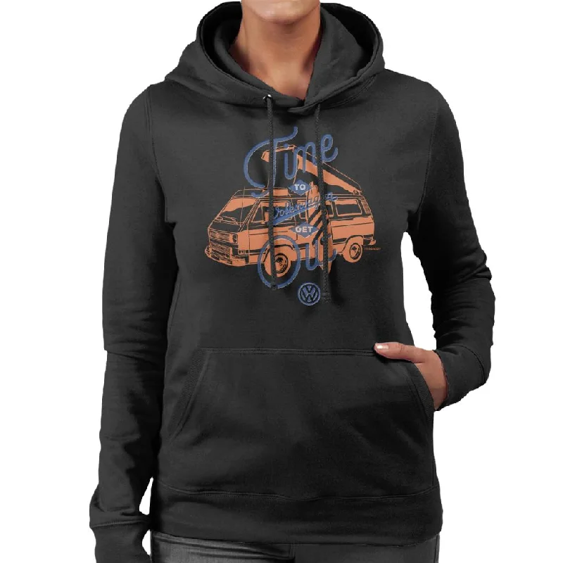 Volkswagen T3 Camper Time To Get Out Women's Hooded Sweatshirt