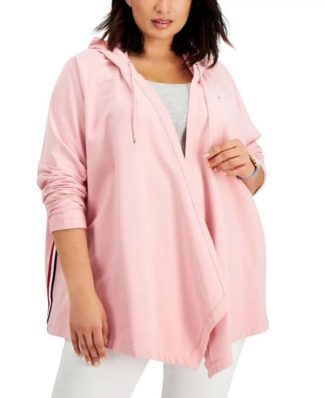 Plus Size Flyaway Cardigan Hoodie