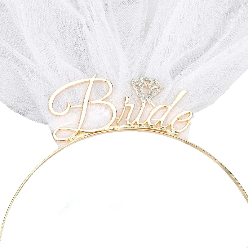 Powdered bride gold metal headband 800564105969