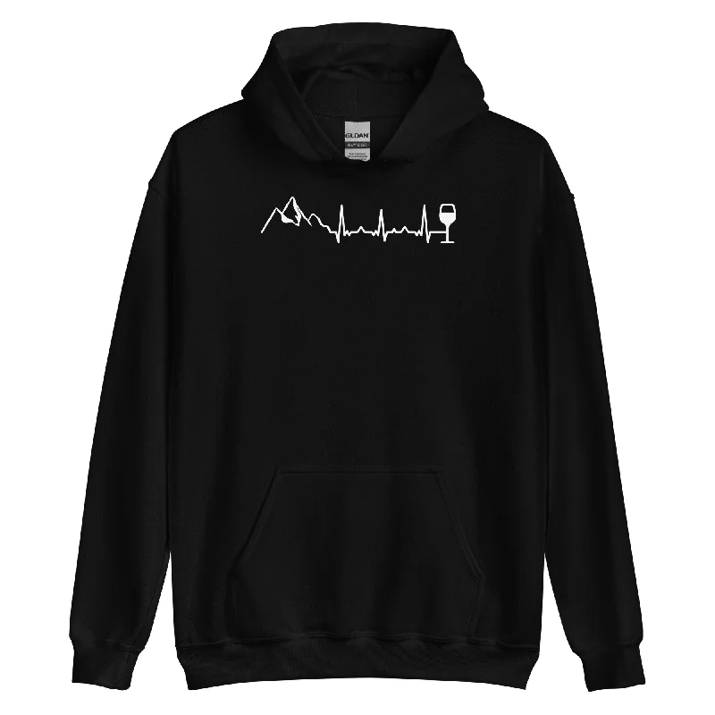 Heartbeat Wine And Mountain - Unisex Hoodie