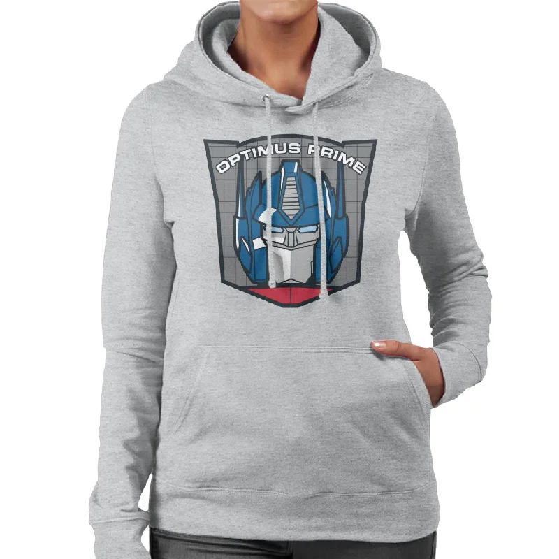 Transformers Optimus Prime Retro Face Badge Women's Hooded Sweatshirt