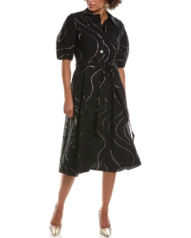 Teri Jon by Rickie Freeman Puff Sleeve Shirtdress