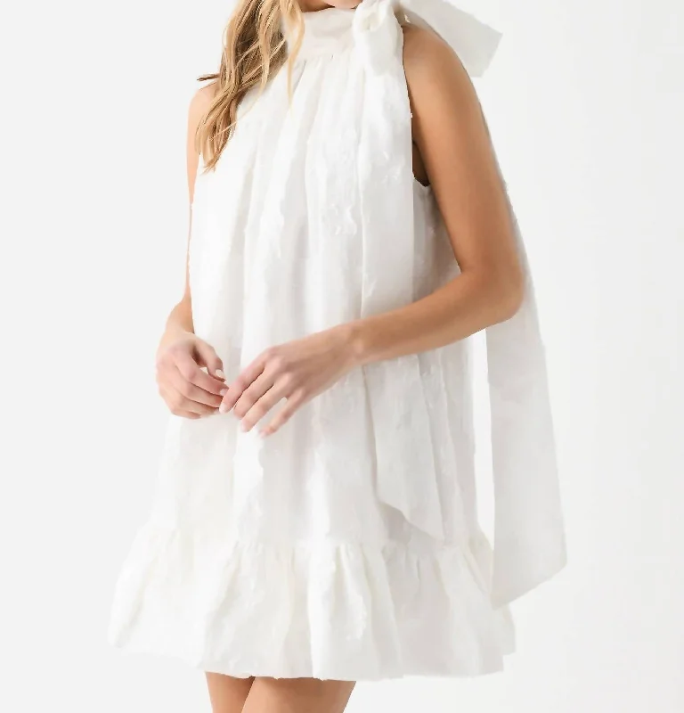 Atticus Mini Dress In Cloud Jacquard