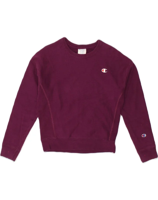 CHAMPION Womens Sweatshirt Jumper Medium Burgundy Cotton