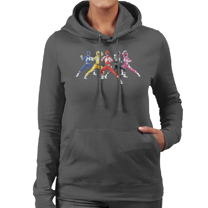 Power Rangers Fighting Pose Women's Hooded Sweatshirt