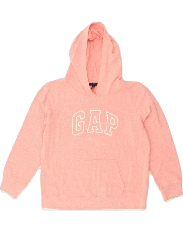 GAP Womens Graphic Hoodie Jumper UK 16 Large Pink Cotton