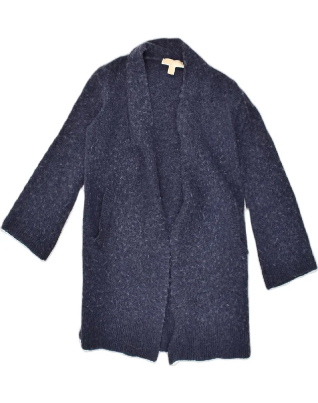 MICHAEL KORS Womens Cardigan Sweater UK 10 Small Navy Blue Wool