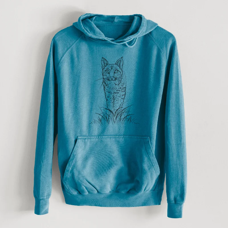 Bobcat - Lynx rufus  - Mid-Weight Unisex Vintage 100% Cotton Hoodie