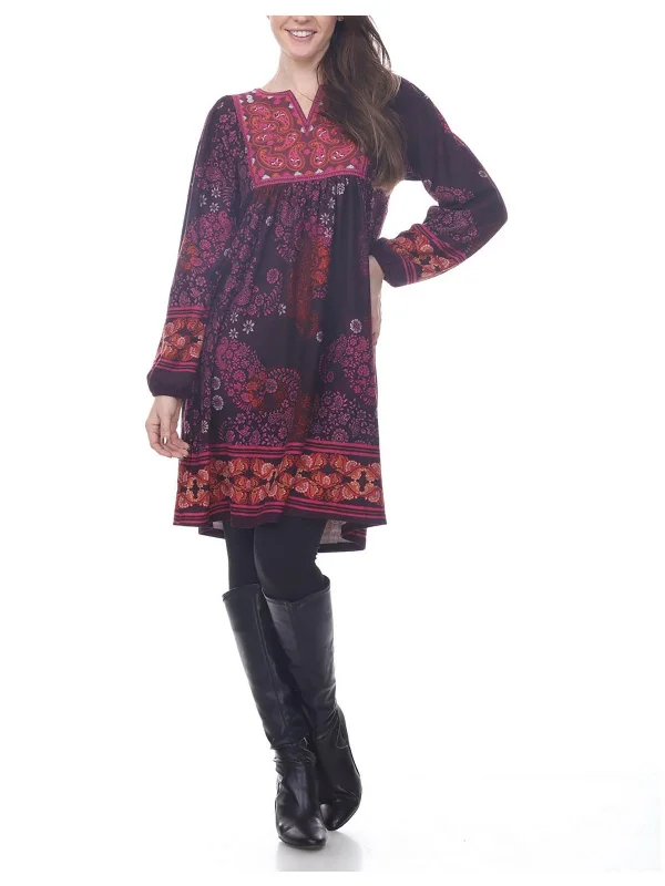 Womens Embroidered Short Sweaterdress