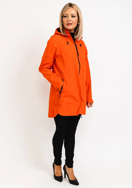 Ilse Jacobsen Rain135B Soft Shell Long Coat, Warm Orange