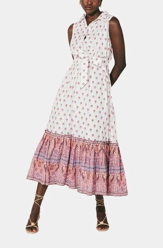 Nayeli Ankle Dress In Mahal Print