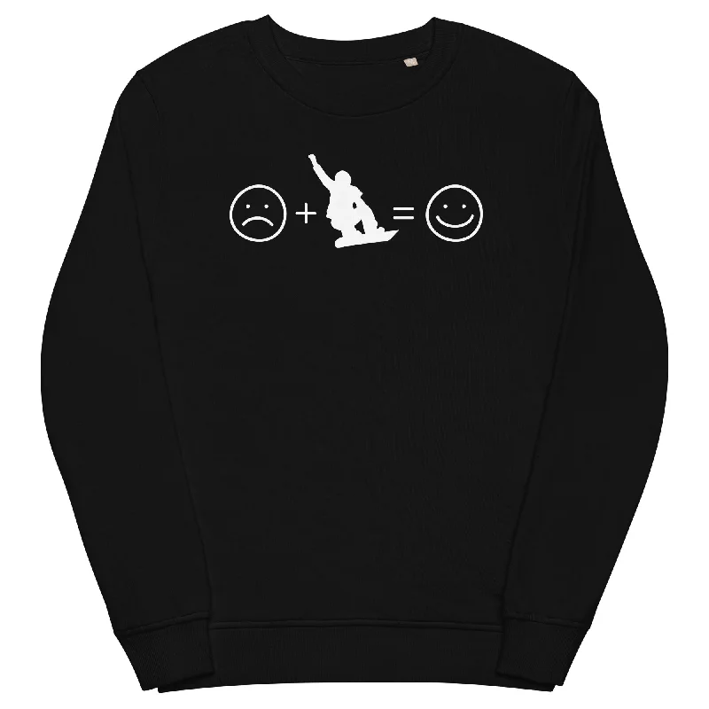 Lächelndes Gesicht und Snowboarding - Unisex Premium Organic Sweatshirt