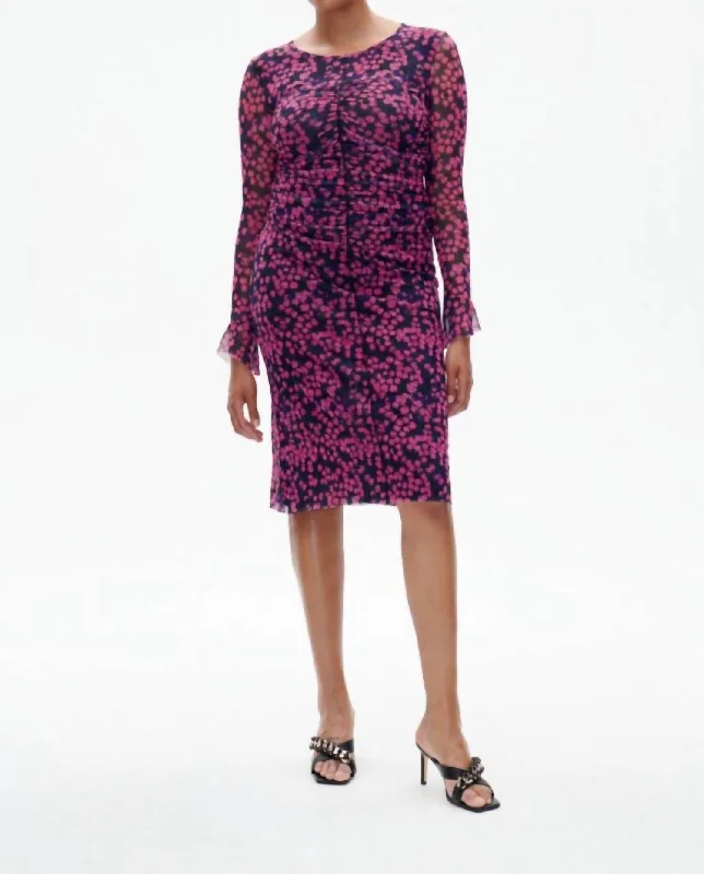 Janis Dress In Pink Flower Splash