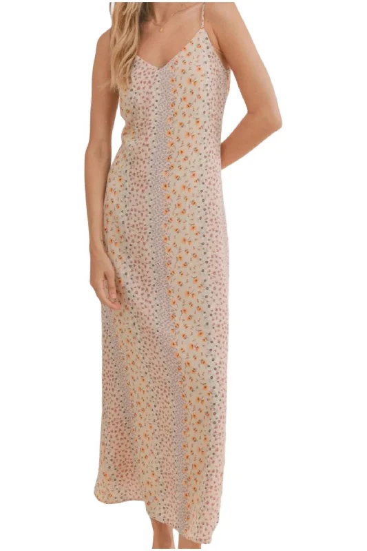 Montauk Sunrise Maxi Dress In Blue/orange