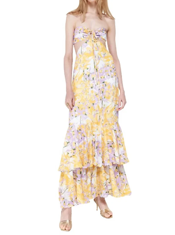 Espuma De Mar Dress In La Vacanza In Yellow Print