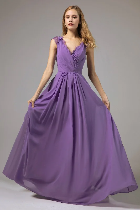 A-Line Floor Length Chiffon Bridesmaid Dress Formal Dresses CB0387