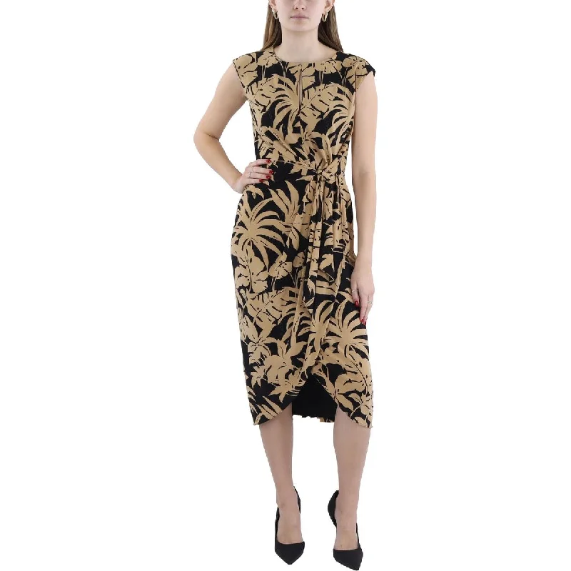 Womens Wrap Sleeveless Wrap Dress