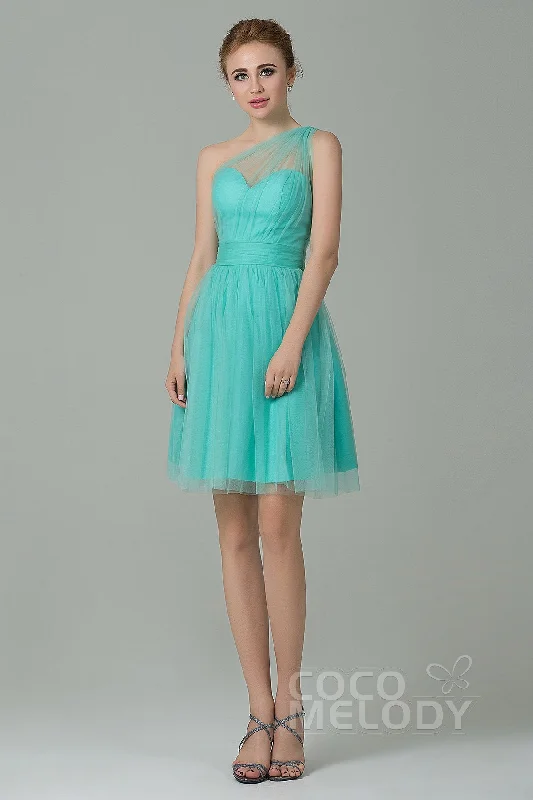 A-Line Short-Mini Tulle Bridesmaid Dress LOZM1503F