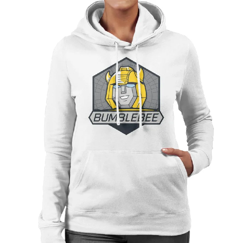 Transformers Bumblebee Retro Face Badge Women's Hooded Sweatshirt