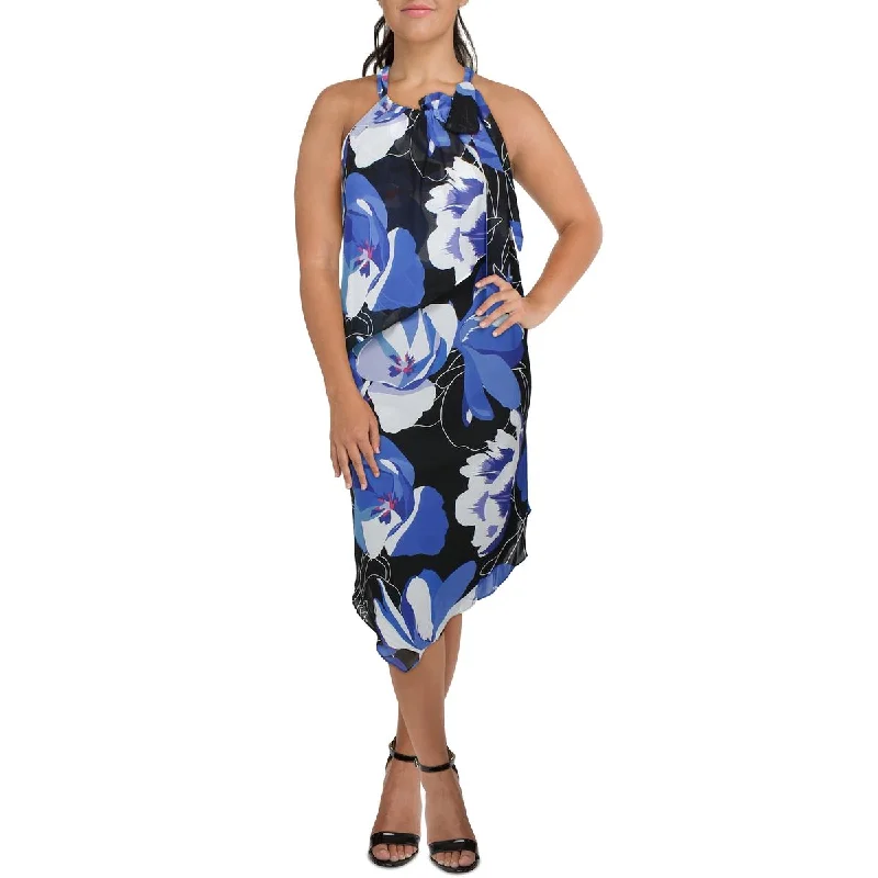 Womens Sundress Midi Halter Dress