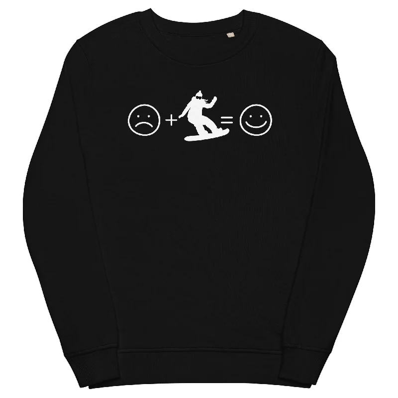 Lächelndes Gesicht und Snowboarding - Unisex Premium Organic Sweatshirt