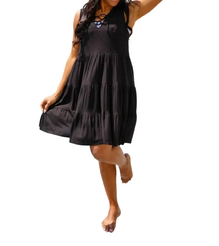 Sunday Supper Tiered Dress In Black