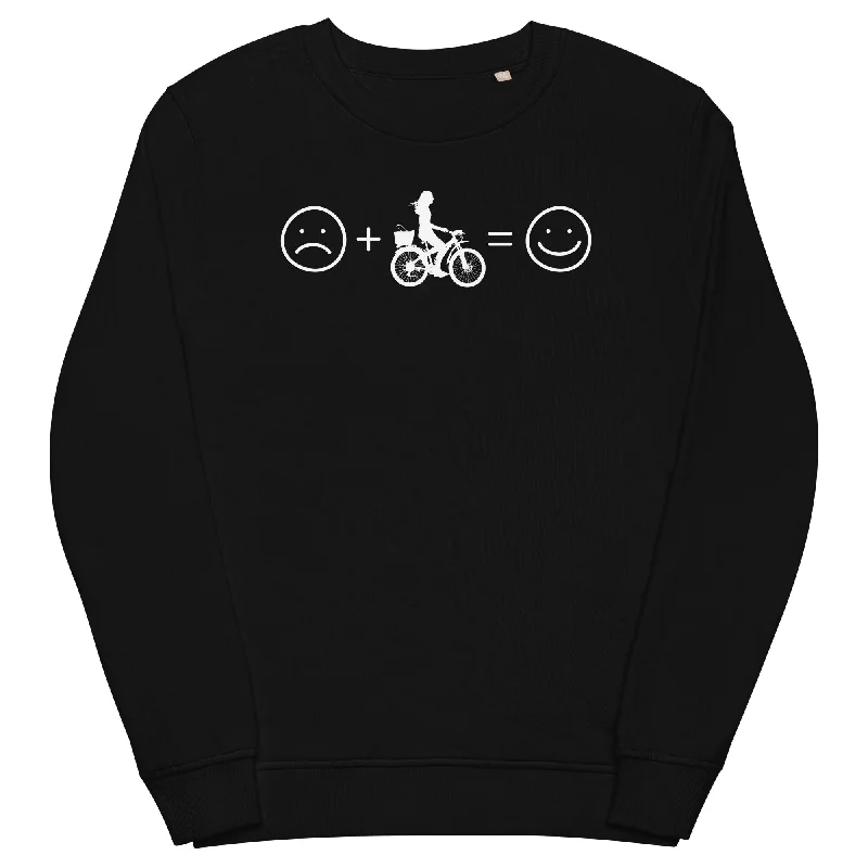 Lächelndes Gesicht und Radfahren - Unisex Premium Organic Sweatshirt