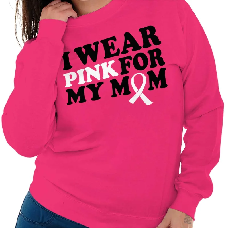 Wear Pink For My Mom Crewneck Sweatshirt