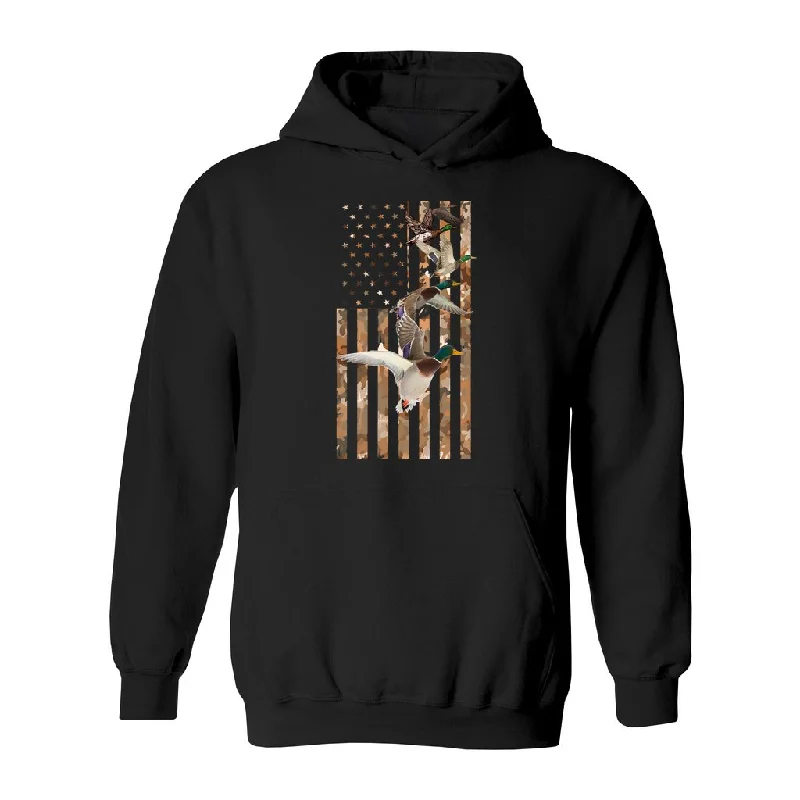 Patriotic Flock Duck Hunting Heavy Blend Pullover Hoodie