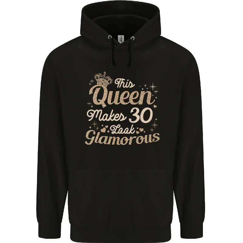 30th Birthday Queen Thirty Years Old 30 Mens 80% Cotton Hoodie